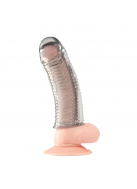 Текстурированная насадка на пенис Clear Textured Penis Enhancing Sleeve Extension - 16,5 см. - BlueLine - в Мурманске купить с доставкой