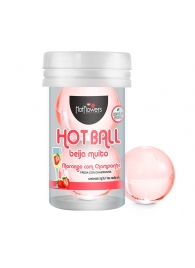 Лубрикант на масляной основе Hot Ball Beija Muito с ароматом клубники и шампанского (2 шарика по 3 гр.) - HotFlowers - купить с доставкой в Мурманске