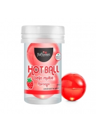 Лубрикант на масляной основе Hot Ball Beija Muito с ароматом клубники (2 шарика по 3 гр.) - HotFlowers - купить с доставкой в Мурманске