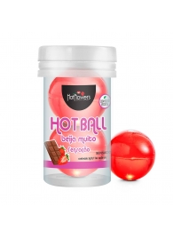 Лубрикант на масляной основе Hot Ball Beija Muito с ароматом шоколада и клубники (2 шарика по 3 гр.) - HotFlowers - купить с доставкой в Мурманске