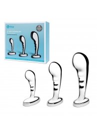 Набор из 3 стальных стимуляторов простаты Stainless Steel P-spot Training Set - b-Vibe - в Мурманске купить с доставкой