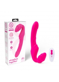 Розовый безремневой страпон на радиоуправлении Strapless Together - 22 см. - Together Toy - купить с доставкой в Мурманске