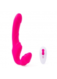 Розовый безремневой страпон на радиоуправлении Strapless Together - 22 см. - Together Toy - купить с доставкой в Мурманске