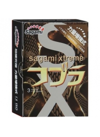 Суженные к основанию презервативы Sagami Xtreme COBRA - 3 шт. - Sagami - купить с доставкой в Мурманске