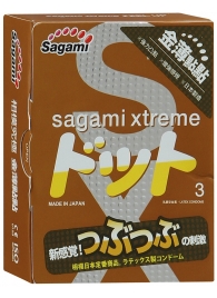 Презервативы Sagami Xtreme FEEL UP с точечной текстурой и линиями прилегания - 3 шт. - Sagami - купить с доставкой в Мурманске