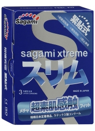 Розовые презервативы Sagami Xtreme FEEL FIT 3D - 3 шт. - Sagami - купить с доставкой в Мурманске