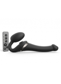 Черный безремневой страпон Multi Orgasm Size S с клиторальной стимуляцией - Strap-on-me - купить с доставкой в Мурманске