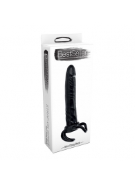 Чёрная насадка-фаллос для двойного проникновения INFLATABLE DILDO SLIM DONG  - 13,5 см. - Toyz4lovers - в Мурманске купить с доставкой