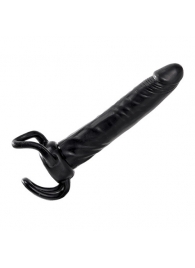 Чёрная насадка-фаллос для двойного проникновения INFLATABLE DILDO SLIM DONG  - 13,5 см. - Toyz4lovers - в Мурманске купить с доставкой