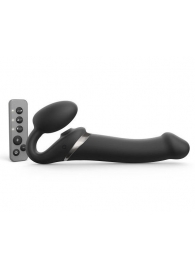 Черный безремневой страпон Multi Orgasm Size L с клиторальной стимуляцией - Strap-on-me - купить с доставкой в Мурманске