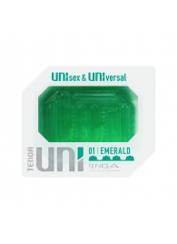 Зеленый мастурбатор-стимулятор Tenga Uni Emerald - Tenga - в Мурманске купить с доставкой