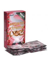 Презервативы Sagami Xtreme Strawberry c ароматом клубники - 10 шт. - Sagami - купить с доставкой в Мурманске