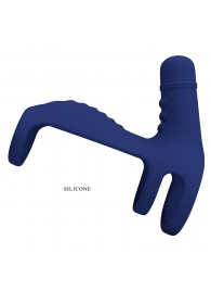 Синяя вибронасадка на пенис Vibrating Penis Sling - Baile - в Мурманске купить с доставкой