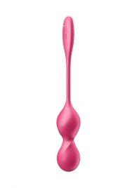 Малиновые вагинальные шарики с вибрацией Love Birds 2 - 22,2 см. - Satisfyer