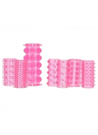 Набор из 7 розовых насадок на пенис ONE-A-DAY PENIS SLEEVES PINK - Seven Creations - в Мурманске купить с доставкой