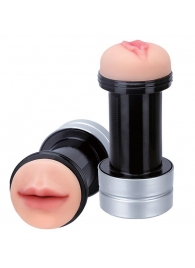 Двусторонний мастурбатор REALSTUFF 2 IN 1 HUMMER MOUTH   VAGINA - ротик и вагина - Dream Toys - в Мурманске купить с доставкой