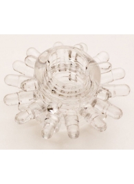 Прозрачное гелевое эрекционное кольцо с шипиками - Toyfa Basic - в Мурманске купить с доставкой