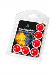 Набор из 6 шариков с массажным маслом Brazilian Balls с охлаждающим и разогревающим эффектом - Secret Play - купить с доставкой в Мурманске