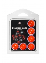 Набор из 6 шариков с массажным маслом Brazilian Balls с ароматом ягод - Secret Play - купить с доставкой в Мурманске