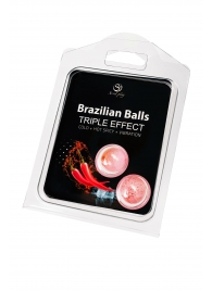 Набор из 2 шариков с массажным маслом Brazilian Balls с тройным эффектом - Secret Play - купить с доставкой в Мурманске