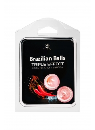 Набор из 2 шариков с массажным маслом Brazilian Balls с тройным эффектом - Secret Play - купить с доставкой в Мурманске