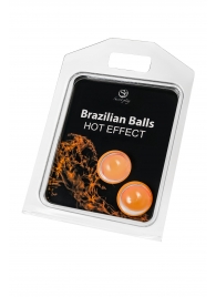 Набор из 2 шариков с массажным маслом Brazilian Balls с разогревающим эффектом - Secret Play - купить с доставкой в Мурманске