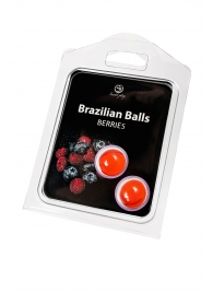 Набор из 2 шариков с массажным маслом Brazilian Balls с ароматом ягод - Secret Play - купить с доставкой в Мурманске