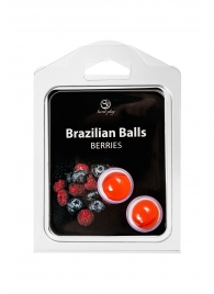 Набор из 2 шариков с массажным маслом Brazilian Balls с ароматом ягод - Secret Play - купить с доставкой в Мурманске