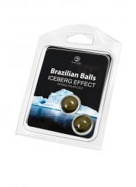 Набор из 2 шариков с массажным маслом Brazilian Balls с ледяным эффектом - Secret Play - купить с доставкой в Мурманске