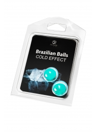 Набор из 2 шариков с массажным маслом Brazilian Balls с охлаждающим эффектом - Secret Play - купить с доставкой в Мурманске