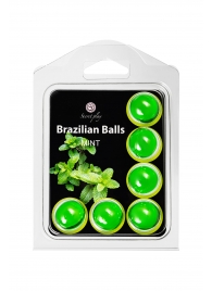 Набор из 6 шариков с массажным маслом Brazilian Balls с ароматом мяты - Secret Play - купить с доставкой в Мурманске