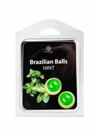 Набор из 2 шариков с массажным маслом Brazilian Balls с ароматом мяты - Secret Play - купить с доставкой в Мурманске