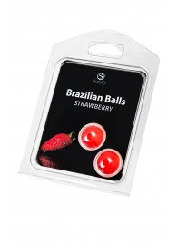 Набор из 2 шариков с массажным маслом Brazilian Balls с ароматом клубники - Secret Play - купить с доставкой в Мурманске