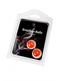 Набор из 2 шариков с массажным маслом Brazilian Balls с ароматом вишни - Secret Play - купить с доставкой в Мурманске