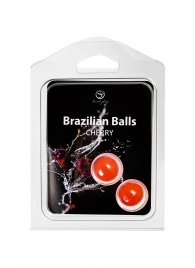 Набор из 2 шариков с массажным маслом Brazilian Balls с ароматом вишни - Secret Play - купить с доставкой в Мурманске