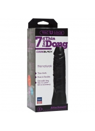 Насадка-фаллоимитатор для страпон-систем Vac-U-Lock CodeBlack 7 Inch Thin Dong - 18,3 см. - Doc Johnson - купить с доставкой в Мурманске