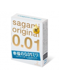 Увлажнённые презервативы Sagami Original 0.01 Extra Lub - 2 шт. - Sagami - купить с доставкой в Мурманске