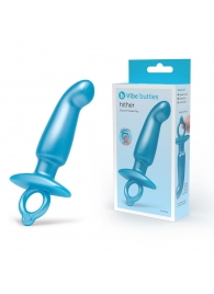 Голубая анальная пробка для массажа простаты Hither Silicone Prostate Plug - 14,3 см. - b-Vibe - в Мурманске купить с доставкой