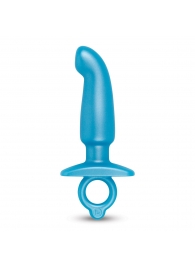 Голубая анальная пробка для массажа простаты Hither Silicone Prostate Plug - 14,3 см. - b-Vibe - в Мурманске купить с доставкой