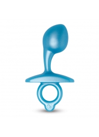 Голубая анальная пробка для массажа простаты Bulb Silicone Prostate Plug - 10,7 см. - b-Vibe - в Мурманске купить с доставкой