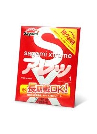 Утолщенный презерватив Sagami Xtreme FEEL LONG с точками - 1 шт. - Sagami - купить с доставкой в Мурманске