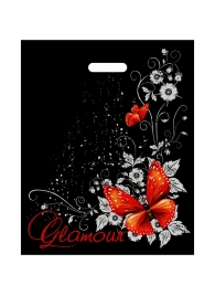 Черный пакет Glamour с вырубной ручкой (38х47 см) - Сима-Ленд - купить с доставкой в Мурманске