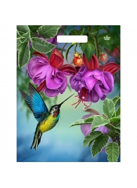 Пакет с принтом в виде колибри в цветах с вырубной ручкой (31х40 см) - Сима-Ленд - купить с доставкой в Мурманске