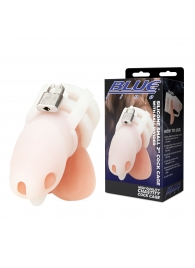 Белая клетка для пениса Silicone Small 2 in Cock Cage With Ball Divider - BlueLine - купить с доставкой в Мурманске