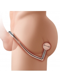 Кольцо на пенис с анальным стимулятором Stainless Steel Anal Hook   Cock Ring - BlueLine - в Мурманске купить с доставкой