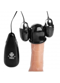 Черная стимулирующая насадка для головки полового члена Multi Speed Vibrating Penis Head Teaser - XR Brands - в Мурманске купить с доставкой