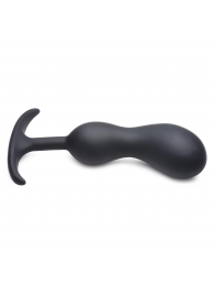 Черный массажер простаты с утяжелителями Premium Silicone Weighted Prostate Plug Large - 18,8 см. - XR Brands - в Мурманске купить с доставкой