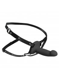 Черный полый страпон с вибрацией 2’’ Erection 28X Smooth Vibrating Silicone Penis Sheath - XR Brands - купить с доставкой в Мурманске
