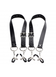 Ремни с зажимами для половых губ Spread Labia Spreader Straps with Clamps - XR Brands - купить с доставкой в Мурманске