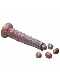 Фантазийный фаллоимитатор Deep Invader Tentacle Ovipositor Silicone Dildo with Eggs - 22,9 см. - XR Brands